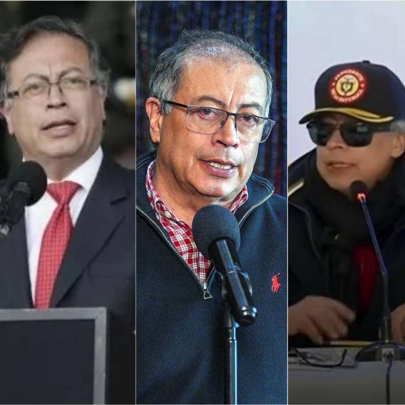 Gustavo Petro en su posesión presidencial y en el fin de su mandato en Colombia. FOTOS (imagen izquierda 7 de agosto de 2022- derecha 21 de junio de 2026) AFP - Colprensa