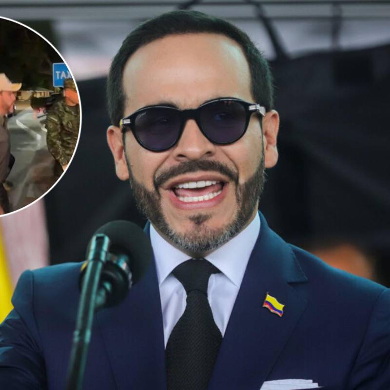 El presidente Abelardo de la Espriella estuvo con chaleco y con un arma patrullando junto a la Policía y al Ejército las calles de Santa Marta. Fotos: Colprensa y captura video @ABDELAESPRIELLA