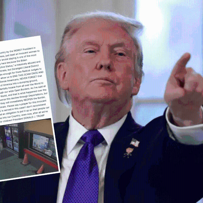 Trump publicó video del asesinato de una mujer a martillazos en Florida e incitó odio a migrantes