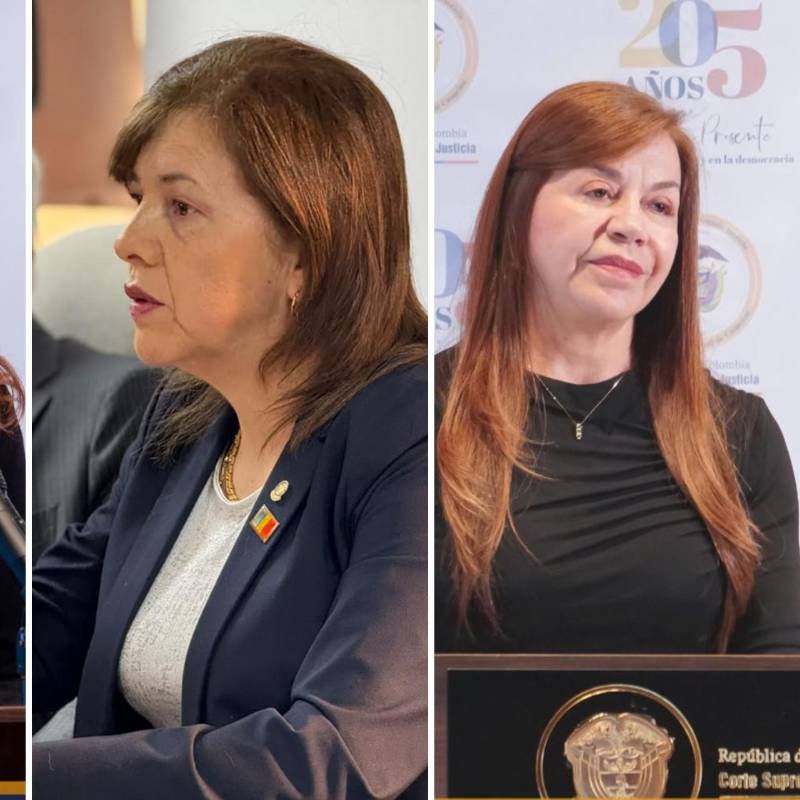 De izquierda a derecha: Paula Andrea Ramírez; Blanca Nélida Prieto y Emérita del Socorro Mora. FOTOS: CORTE SUPREMA DE JUSTICIA.