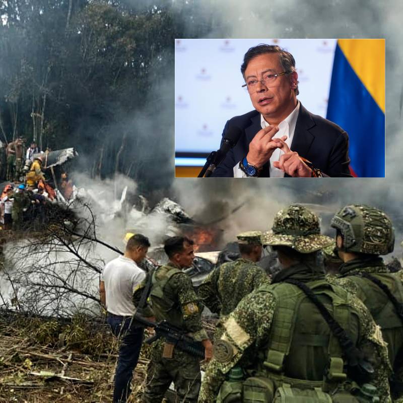 68 militares murieron tras el accidente del avión en el que se desplazaban en zona de Puerto Leguízamo. Foto: AFP y Presidencia