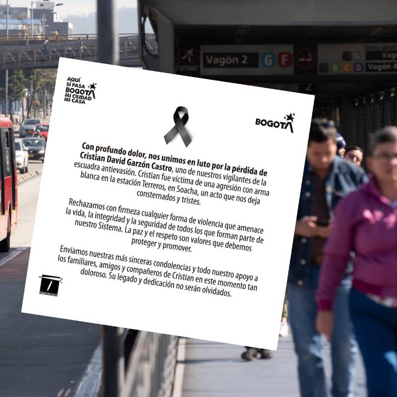 Foto: redes sociales @TransMilenio
