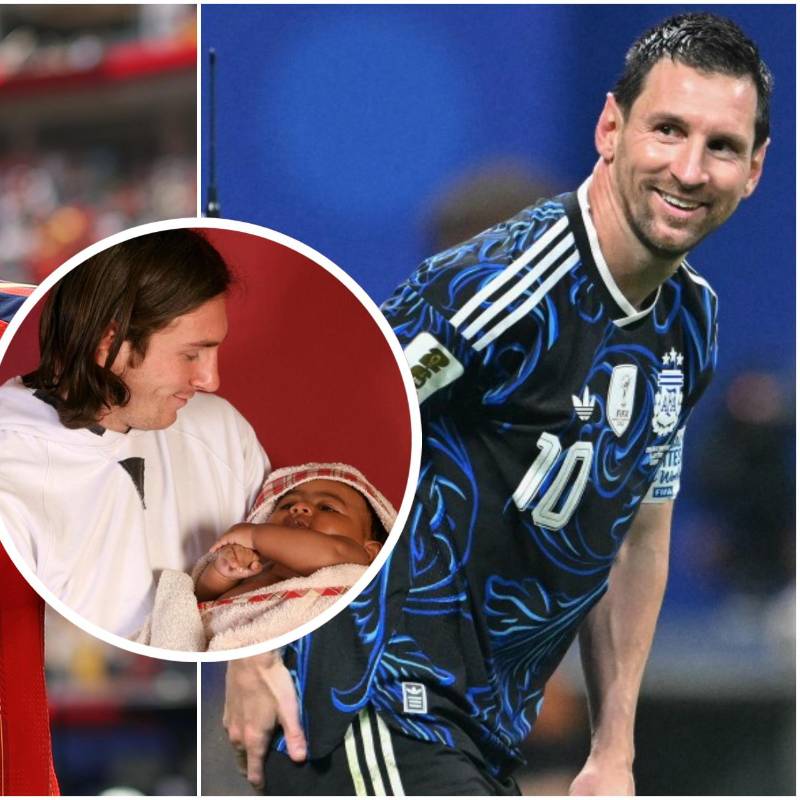 En diciembre de 2007, en un modesto vestuario del Camp Nou, un tímido Lionel Messi de veinte años sostenía a un bebé de cinco meses en una bañera de plástico. Aquel niño no era otro que Lamine Yamal. Ahora lo enfrentará en la final del Mundial 2026. FOTO: AFP, Getty y cortesía Joan Monfort