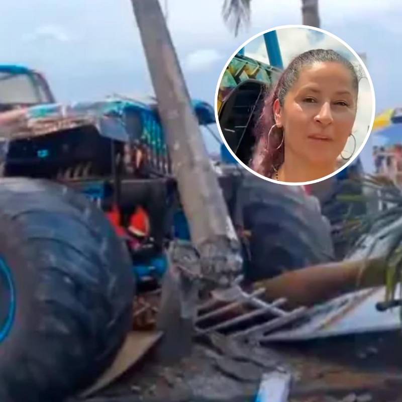 La conductora del vehículo de exhibición modificado también se encuentra entre los lesionados. Foto: Redes sociales.