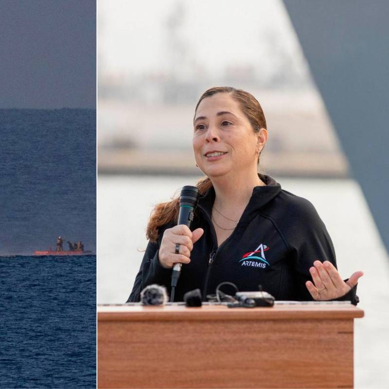 Asi fueron las maniobras de extracción de los astronautas al salir de la cápsula. Liliana Villareal, a la derecha, dirigió toda esta operación. FOTOS Cortesía Nasa / Joel Kowsky / Isaac Watson
