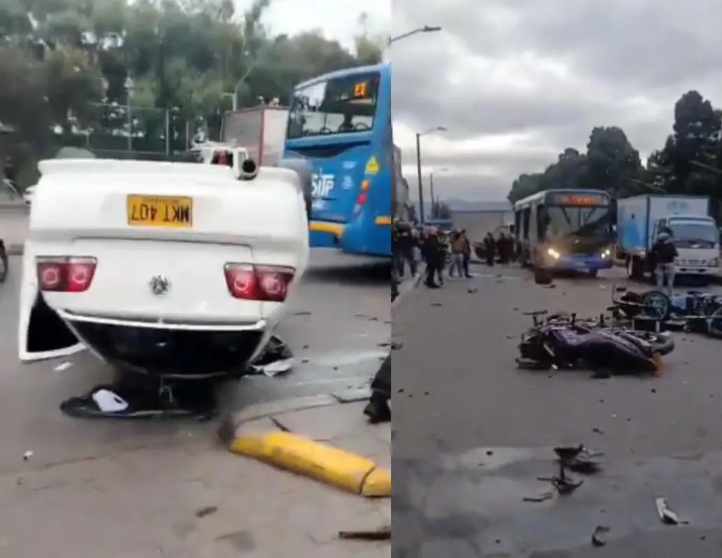 El accidente ocurrió en la avenida Mutis y dejó dos personas muertas. FOTO: captura de video. 