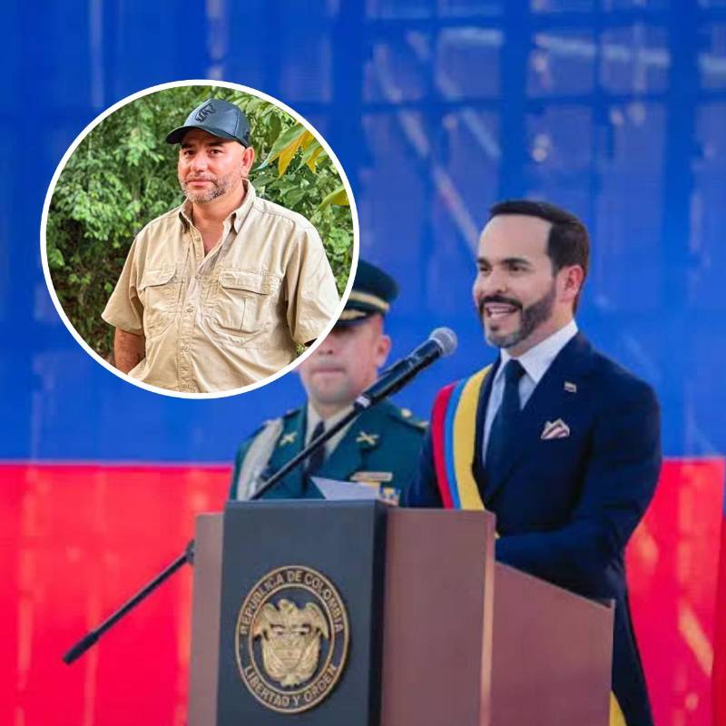 Abelardo de la Espriella y alias ‘Pinocho’, jefe de las ACSN. Fotos: Presidencia - cortesía Revista Semana