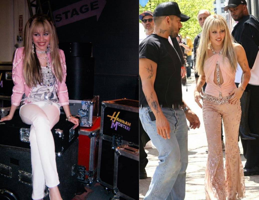 Miley Cyrus fue vista en Malibú con la emblemática peluca rubia durante el rodaje del especial conmemorativo por los 20 años de Hannah Montana, que se estrenará el 24 de marzo de 2026 en Disney+. FOTO: @HannahWorlddd vía X.