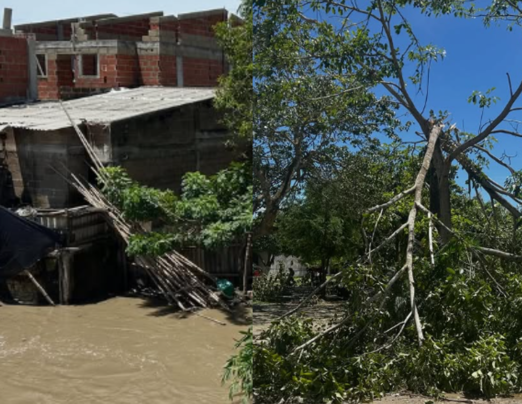 Un fuerte vendaval azotó varios municipios del departamento de Sucre. Cientos de habitantes quedaron afectados. FOTO: Cortesía Alcaldía de Corozal