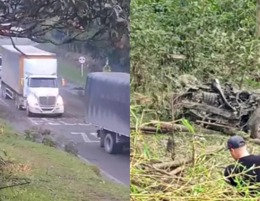 El carro bomba explotó cerca del peaje de Tunía y dejó un muerto. FOTO: redes sociales. 
