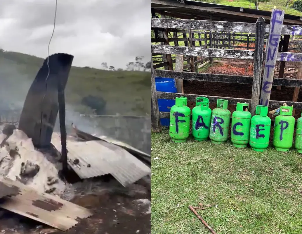 Las autoridades adelantan operativos de búsqueda en zona rural de Remedios tras el secuestro de cuatro personas y la quema de dos viviendas atribuida a las disidencias de las Farc. FOTO: Redes sociales.