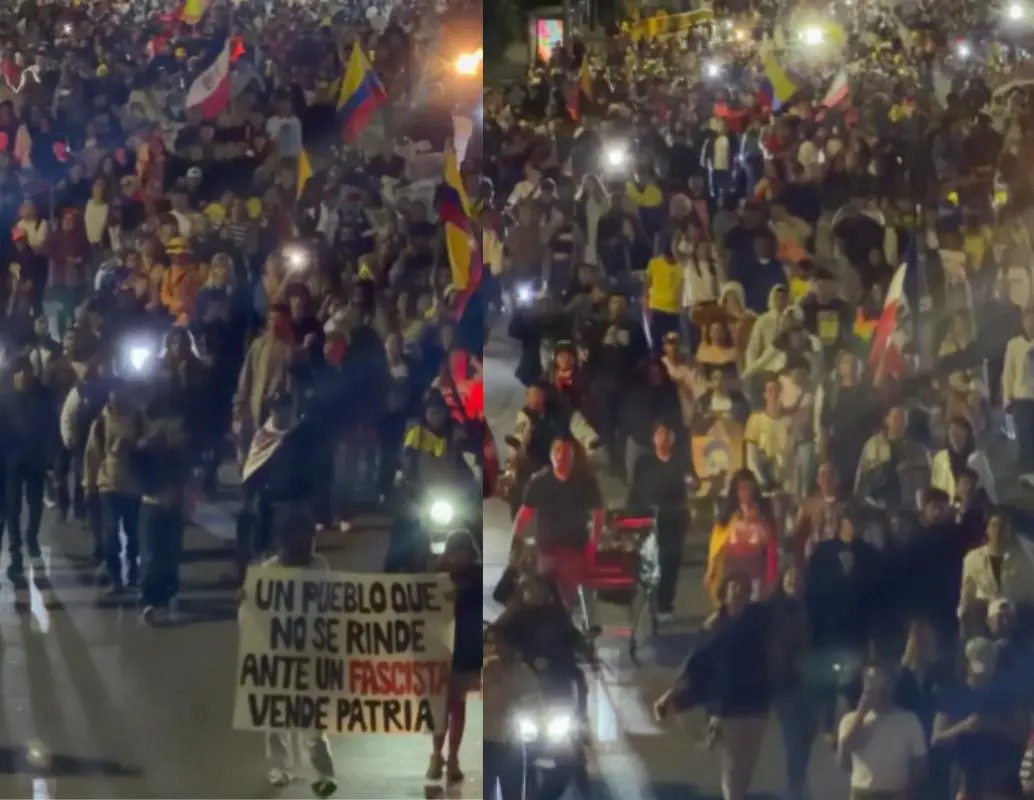 Las protestas tras conocerse los resultados de la segunda vuelta presidencial provocaron disturbios en varias localidades de Bogotá y afectaron la movilidad de más de 183.000 usuarios de TransMilenio. FOTO: @DonIzquierdo_ vía X.