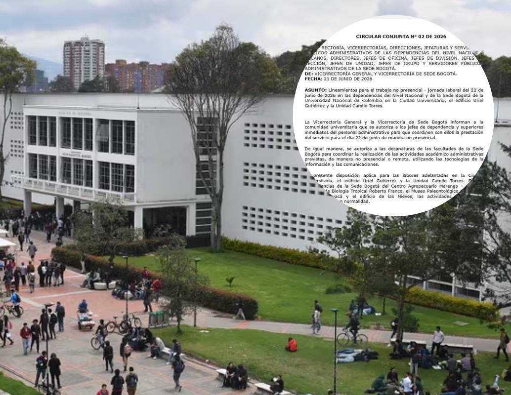 La Universidad Nacional autorizó el desarrollo de actividades académicas y administrativas de manera remota en Bogotá y Palmira como medida preventiva tras las tensiones registradas después de la segunda vuelta presidencial. FOTO: Universidad Nacional de Colombia.