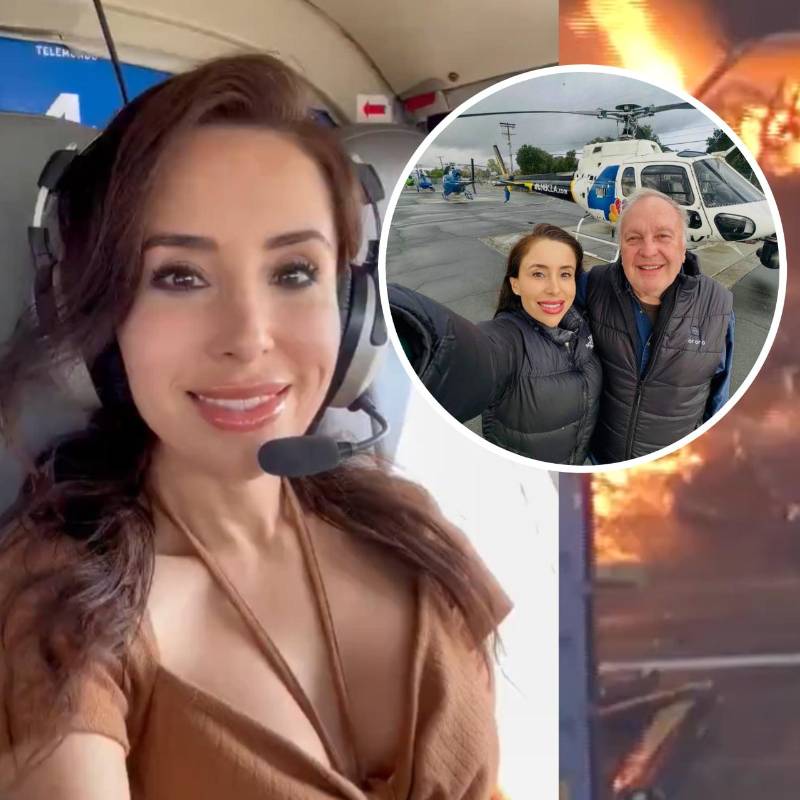 La última cobertura de Eliana Moreno; periodista murió tras caer helicóptero en Los Ángeles. Foto: redes sociales @Dennys_Alerts / @eli_in_the_heli