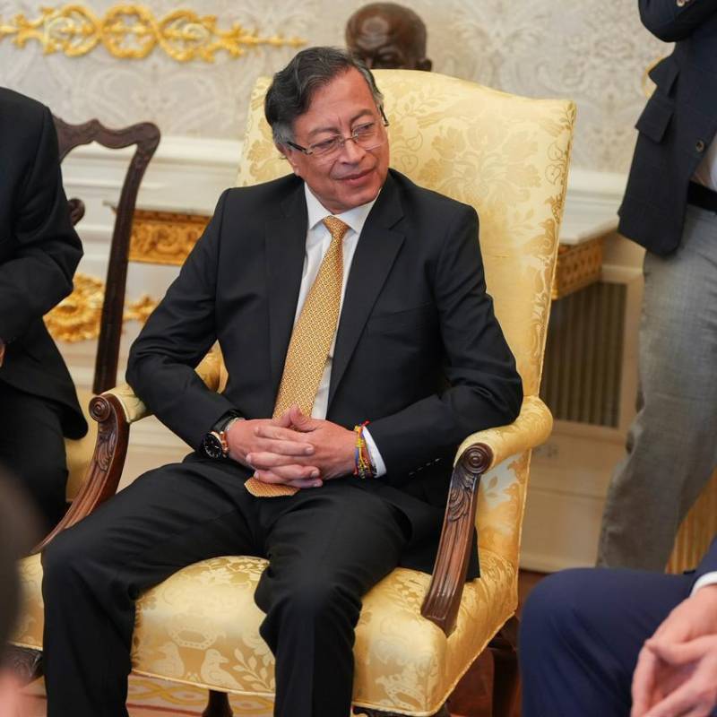 Reunión que sostuvo el presidente Petro con su homólogo estadounidense, Donald Trump, en la Casa Blanca. FOTO: Presidencia.