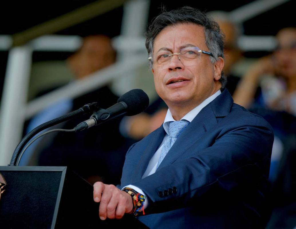 El presidente Gustavo Petro durante un discurso. FOTO: AFP