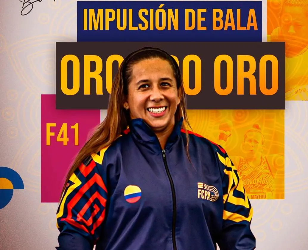 Mayerli Buitrago le dio la primera medalla de oro a Colombia en impulsión de bala en el Mundial de Para atletismo. Foto: Cortesía Comité Paralímpico Colombiano.