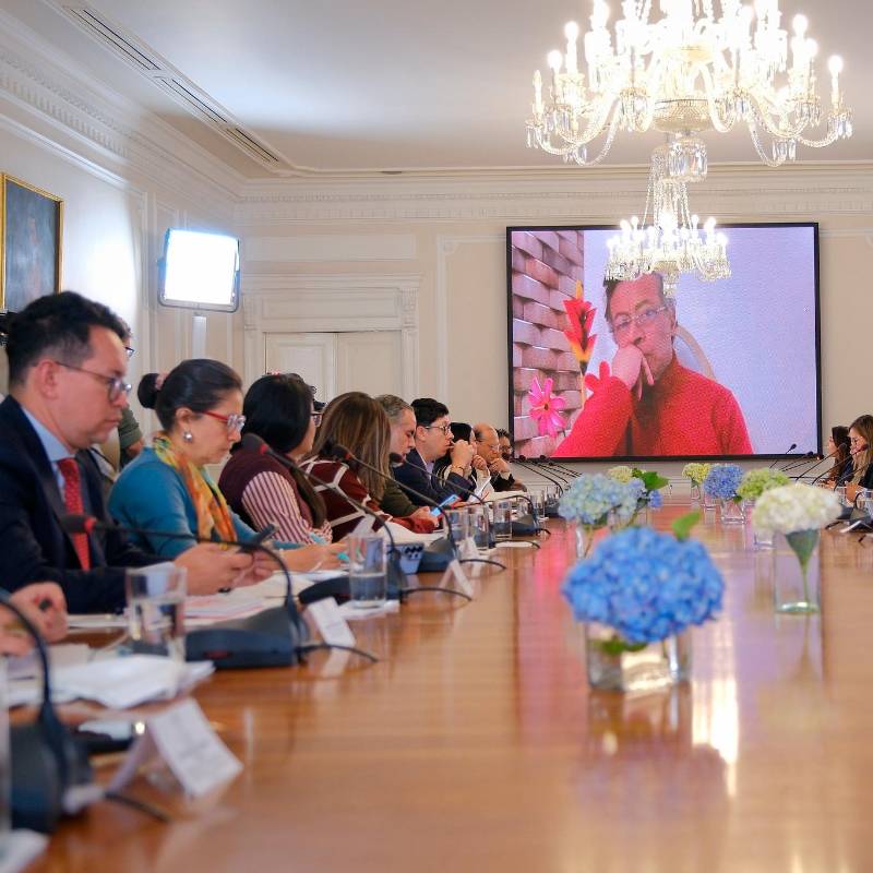 El más reciente Consejo de Ministros en la Casa de Nariño lo encabezó Gustavo Petro de manera virtual. FOTO CORTESÍA PRESIDENCIA