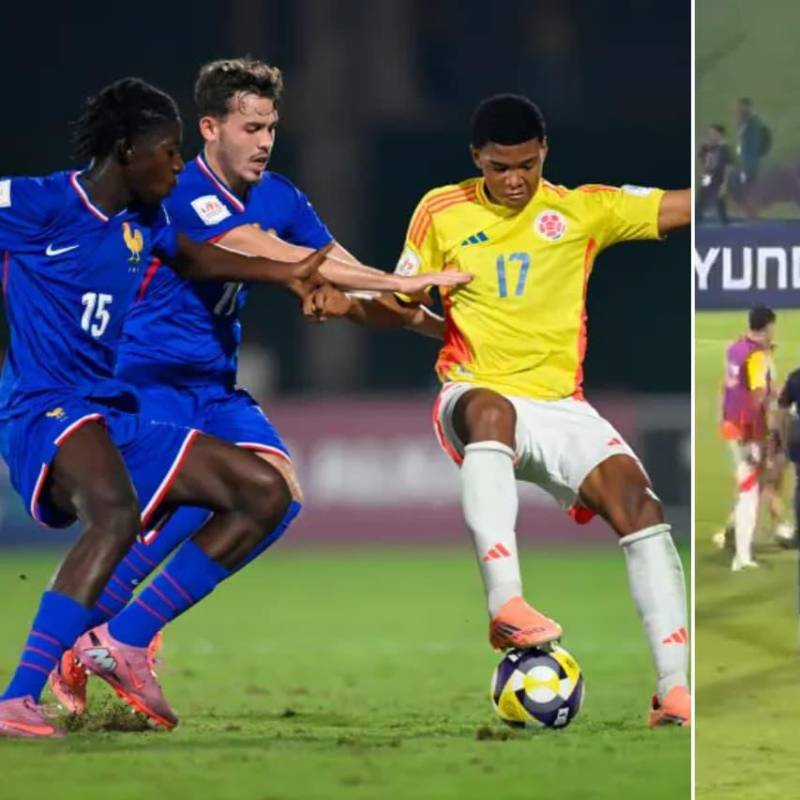 En pelea terminó el partido entre Colombia y Francia en el Mundial Sub-17 en Catar. FOTO: GETTY