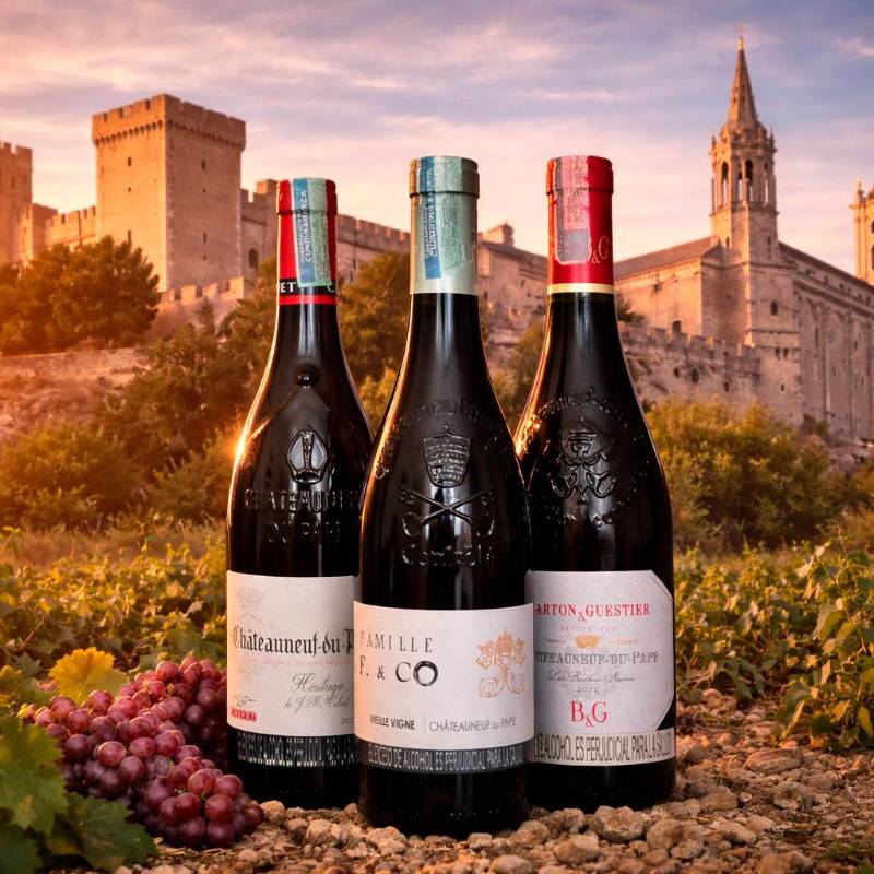 Tres vinos del Châteauneuf-du-Pape (El Castillo nuevo del Papa) para disfrutar en Semana Santa. FOTOS Cortesía.
