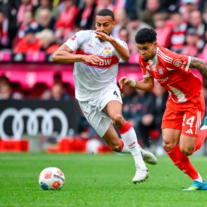 Luis Díaz ha enfrentado a Stuttgart en 3 ocasiones: le marcó un gol y dio tres asistencias. Ante este rival se coronó en la Supercopa de Alemania y en la Bundesliga. FOTO: GETTY
