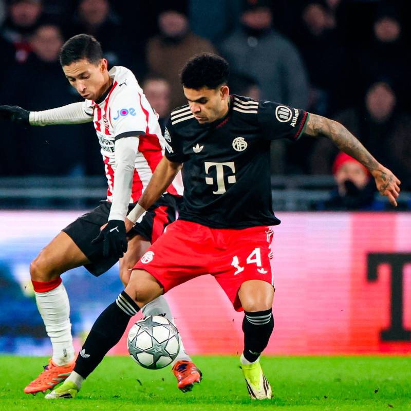 El futbolista colombiano Luis Díaz ha sido uno de los “socios” de Harry Kane durante esta temporada. Foto: Getty