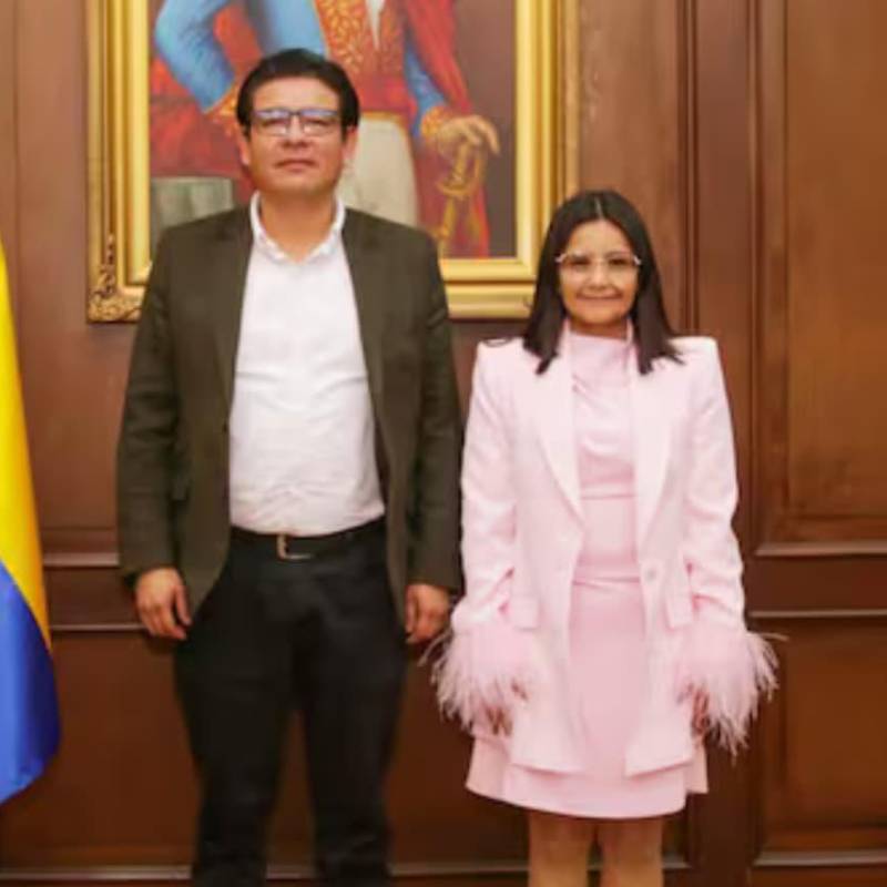 José Raúl Moreno y Angie Rodríguez habrían tenido una confrontación antes del viaje del presidente Gustavo Petro a Oriente Medio. FOTO: Dapre