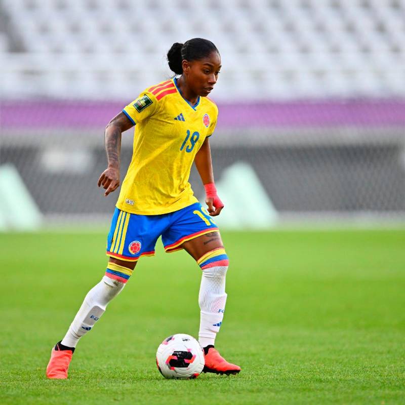Sintia Cabezas, delantera de la Selección Colombia Sub-20 que participa en el Mundial de Polonia. FOTO GETTY