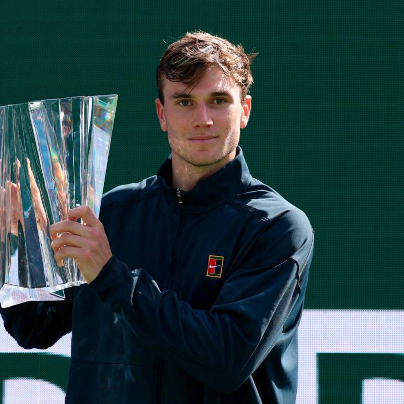 Jake Draper fue el campeón del Indian Wells 2025. Jugará los cuartos de final después de eliminar a Novak Djokovic. FOTO: GETTY