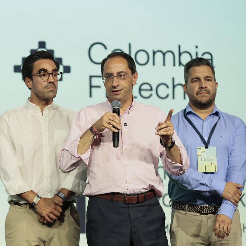 El vicepresidente, José Manuel Restrepo, en el Latam Fintech 2026. FOTO: Cortesía Colombia Fintech.