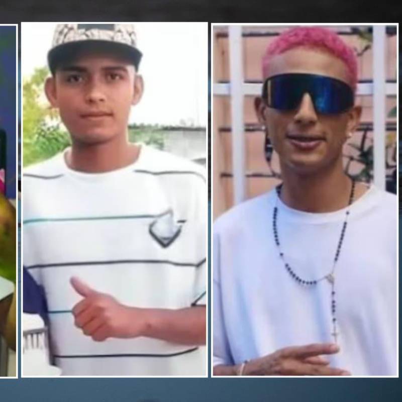 Aly David Suárez, de 21 años; Kevin David Burgos Rodríguez (21) y Anderson David Torres (22) fueron hallados sin vida en inmediaciones de la quebrada La Aguja Media, en Ciénaga, Magdalena. FOTOS: Tomadas de redes sociales 