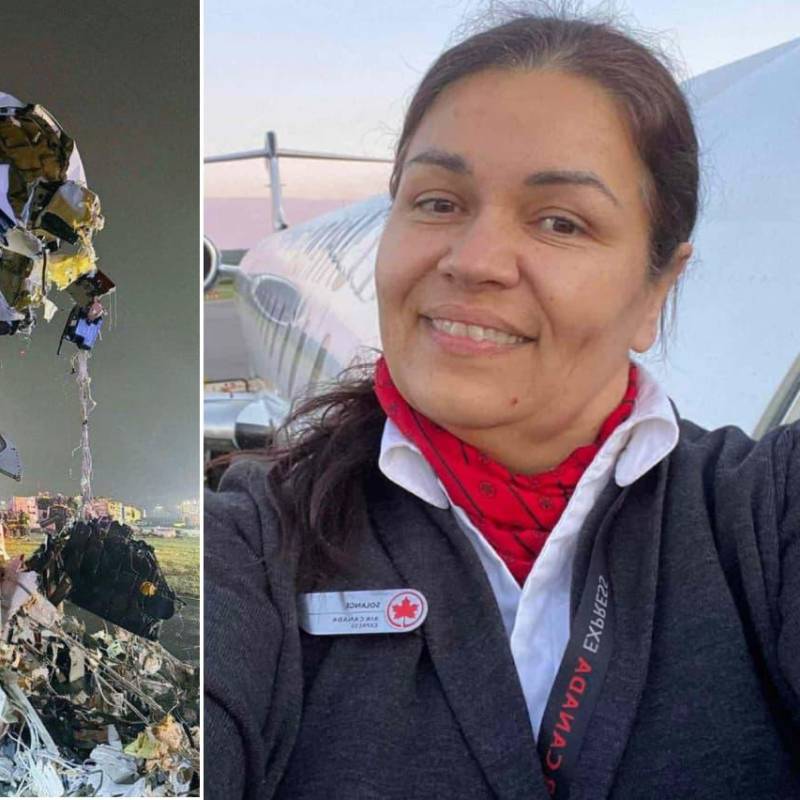 Solange Tremblay sobrevivió al accidente aéreo en el aeropuerto LaGuardia en Nueva York. FOTOS: (izq) tomada de X @JohnCremeansX - (derecha) tomada de redes sociales