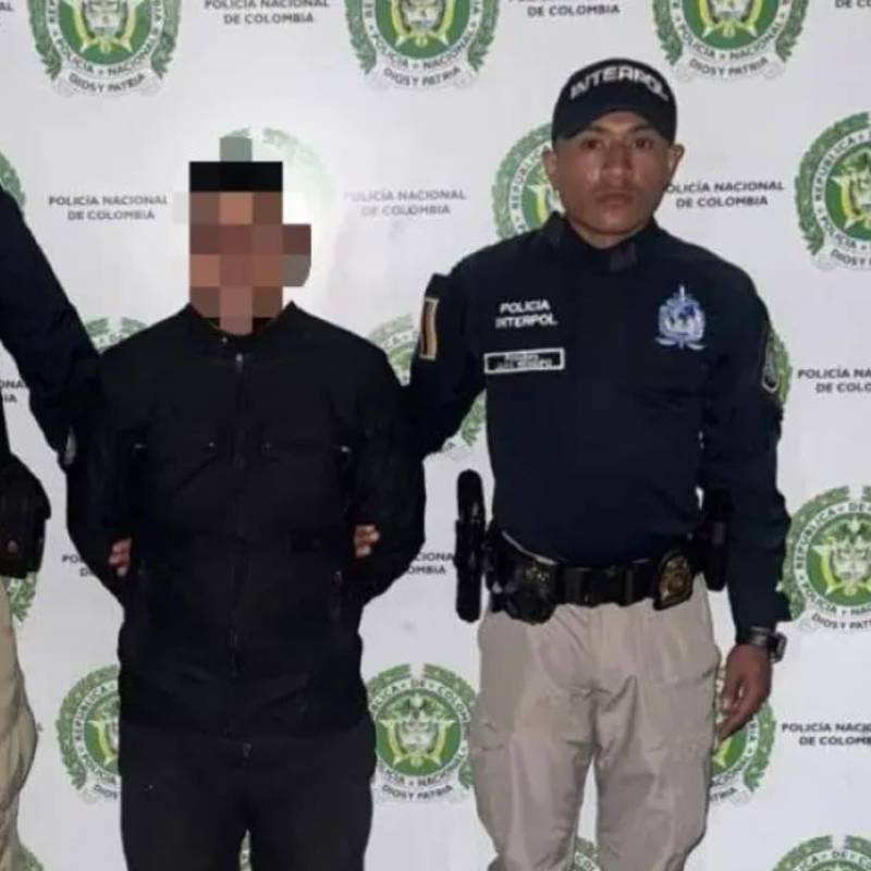 Miller Alejandro Cano Mateus fue capturado por la Policía en Bogotá. FOTO: Cortesía Interpol