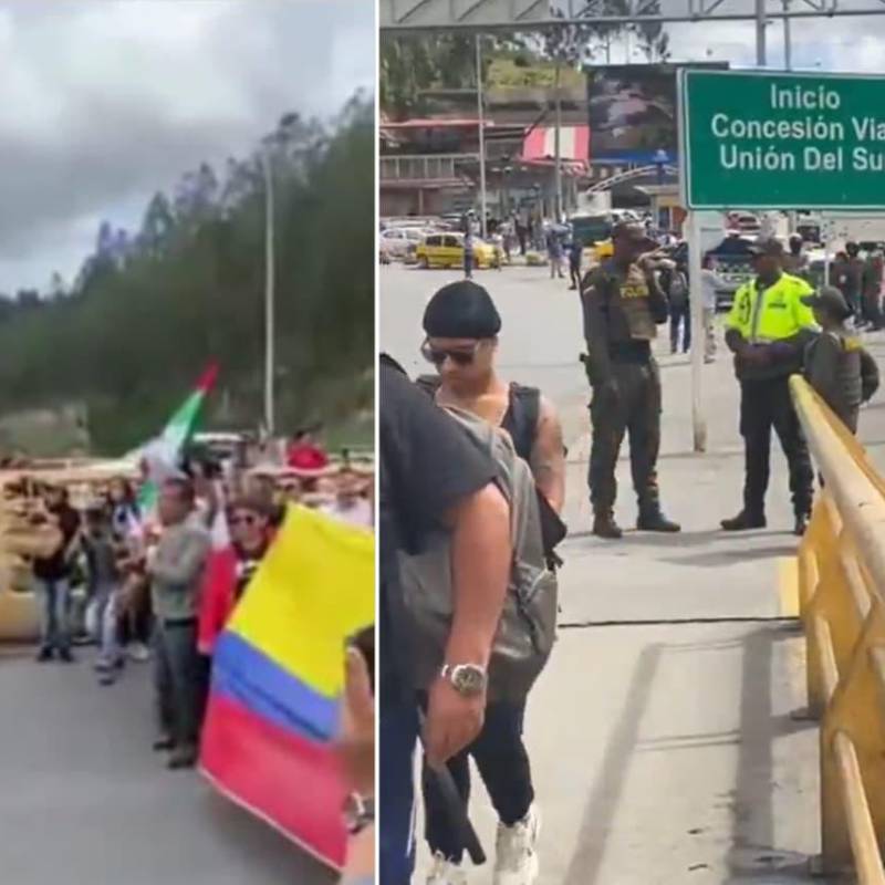 Transportadores de Ecuador y Colombia se unieron para protestar por los aranceles del 30 % entre ambos países. FOTOS: Capturas de video 