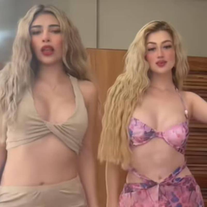 Ellas son Vivian De la Torre y Valeria Márquez realizando un video para redes sociales. FOTO: Captura de video