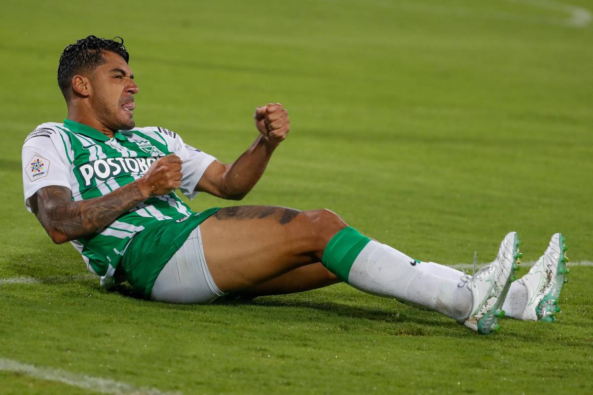 En dos ocasiones marcó, para darle el triunfo a Nacional. Foto: MANUEL SALDARRIAGA QUINTERO.