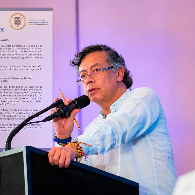 El presidente Gustavo Petro cuestionó desde Boyacá el fallo de la Corte sobre las competencias de la Agencia Nacional de Tierras. FOTO COLPRENSA