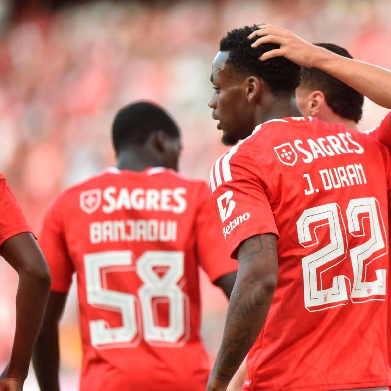 Jhon Jader Durán marcó su primer gol con Benfica en un amistoso. FOTO: @vaibenfica1904