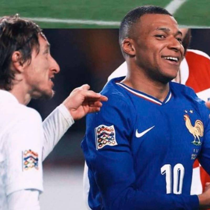 Los jugadores Luka Modrić y Kylian Mbappé, compañeros en el Real Madrid se vieron las caras en la Liga de Naciones y protagonizaron un momento polémico. FOTO TOMADA @cracks_oficial