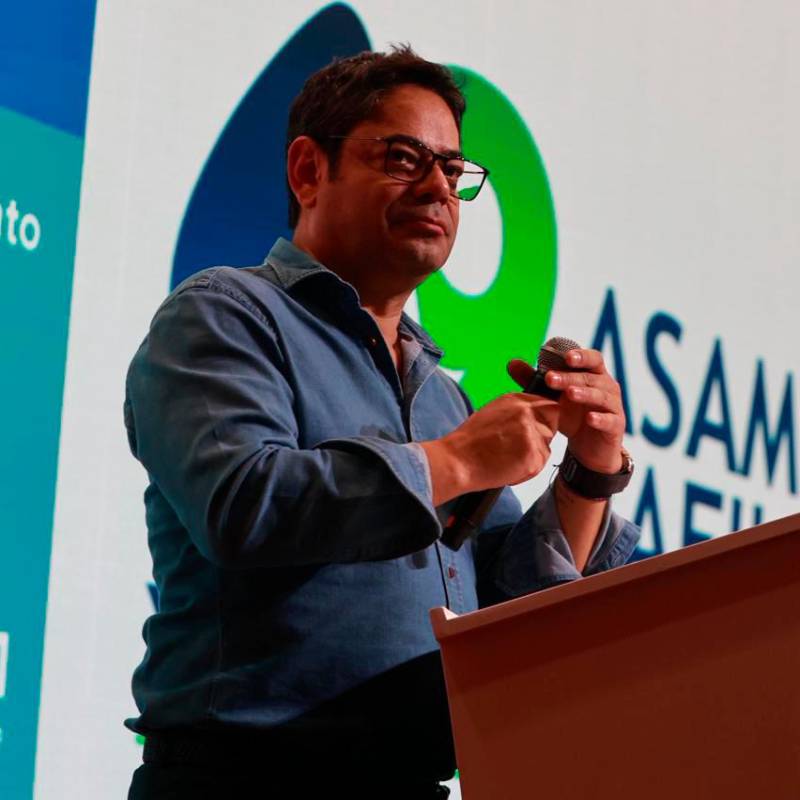 Guillermo Herrera, presidente ejecutivo de Camacol, durante la Asamblea de afiliados y Foro Económico Sectorial. FOTO: MANUEL SALDARRIAGA