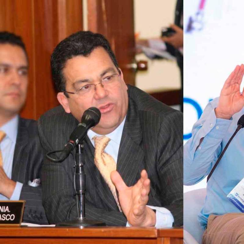 Jaime Dussan, presidente de Colpensiones, y Andrés Velasco, de Asofondos, protagonizan el debate por el traslado de recursos pensionales. FOTOS COLPRENSA