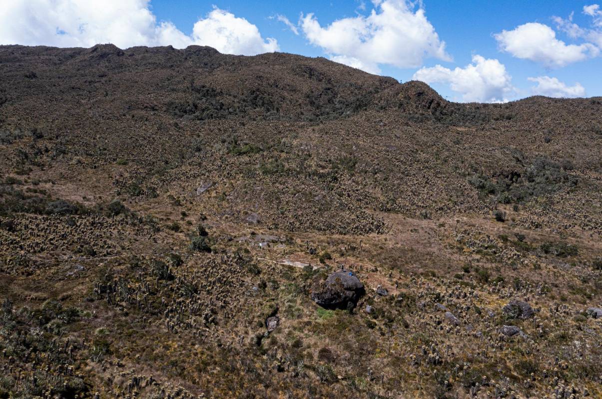 José Fernando Navarro, biólogo investigador de la Universidad de Antioquia, comenta: “el páramo es un macizo ígneo y volcánico moldeado pacientemente por tres glaciaciones que ocurrieron 10.000 años antes de Cristo”. Foto: MANUEL SALDARRIAGA QUINTERO.