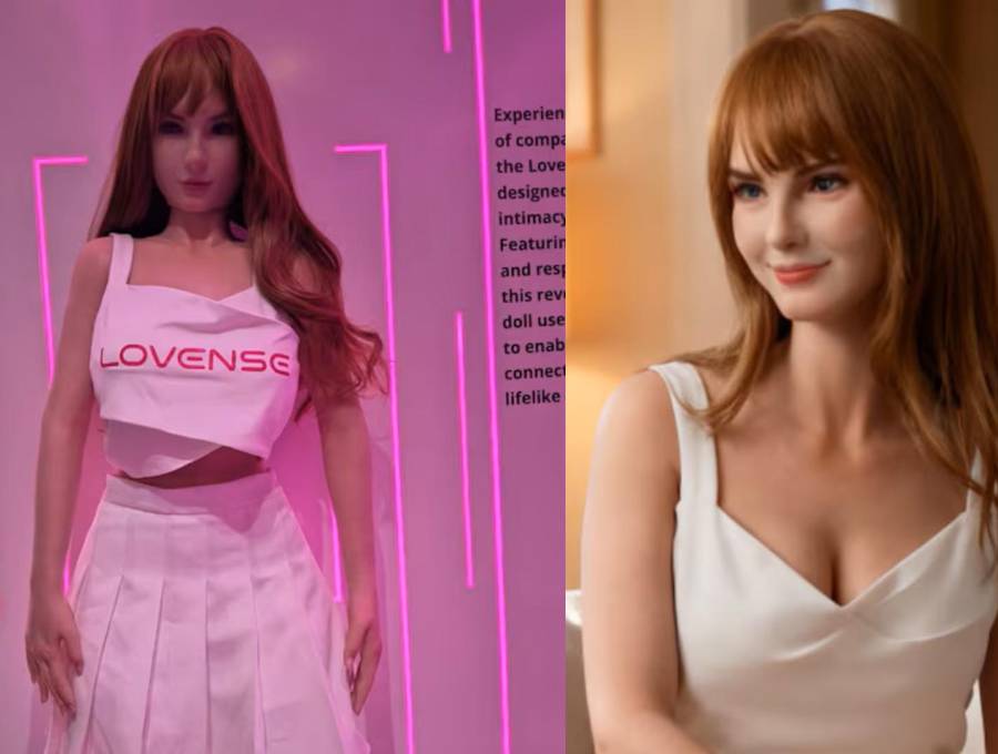 Emily, robot con inteligencia artifical. Fotos: X @TheoMediaAI - Lovense