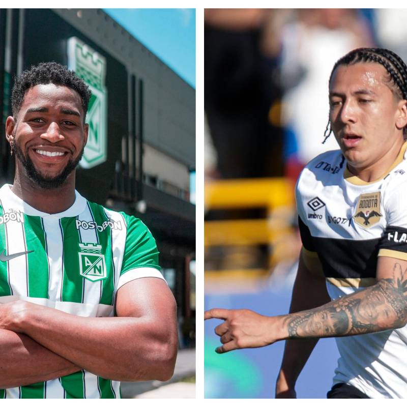 El defensor central Andrés Reyes y el extremo Ian Poveda fueron anunciados como refuerzos de Nacional. FOTOS ATLÉTICO NACIONAL y COLPRENSA