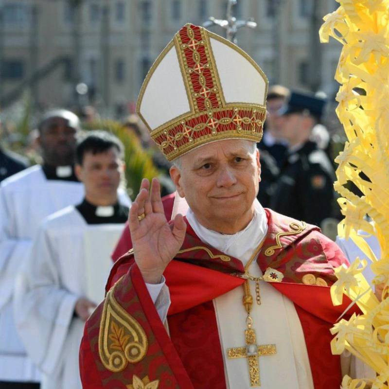 Conmemoración del ingreso del Señor a Jerusalén en la celebración de la misa del Domingo de Ramos. FOTO: Vatican Media