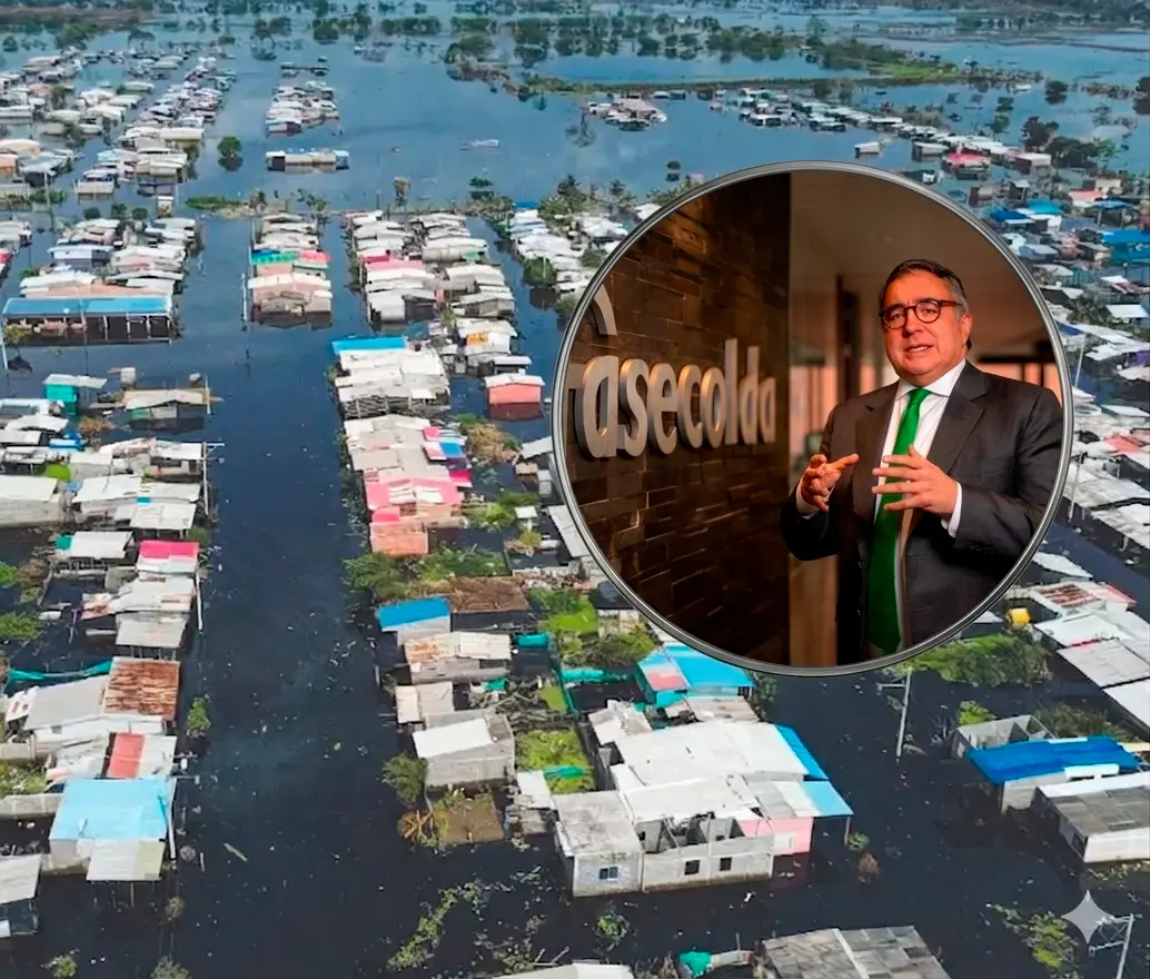 Gustavo Morales, presidente de Fasecolda, aseguró que el sector ha pagado cerca de $65.000 millones en siniestros por catástrofes recientes en Colombia. FOTO MANUEL SALDARRIAGA Y CORTESÍA