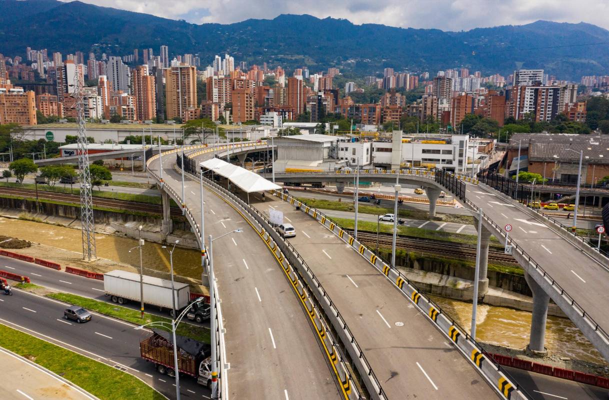 El ntercambio une los municipios de Medellín, Itagüí y Envigado Foto: Manuel Saldarriaga Quintero.