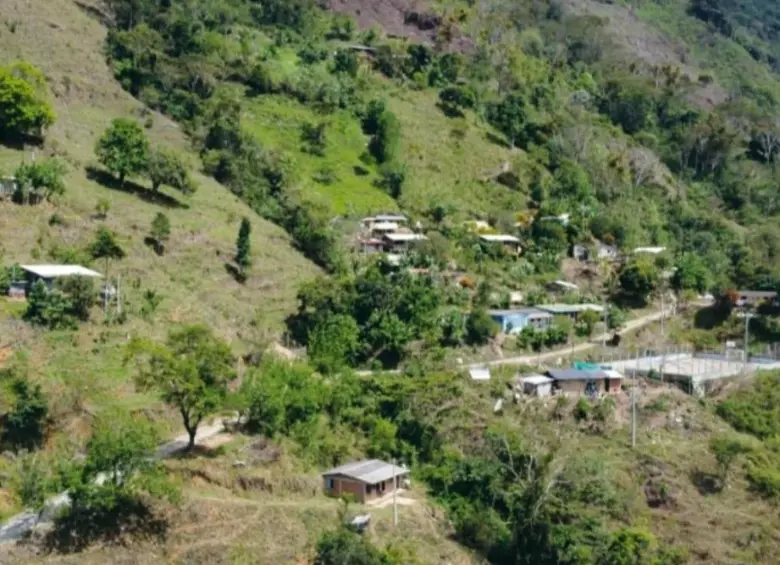 Panorámica de la vereda Palmichal, una de las más convulsionadas de Briceño y a donde llegó Mateo Pérez. FOTO CORTESÍA