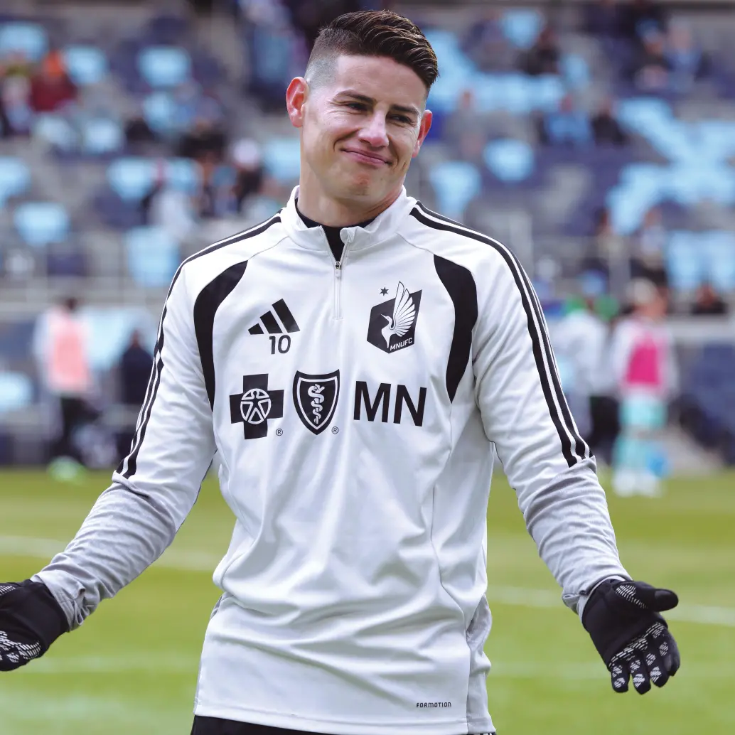 El volante colombiano James Rodríguez apenas suma 165 minutos, entre Minnesota United y la Selección Colombia, en lo que va del 2026. Foto: Getty