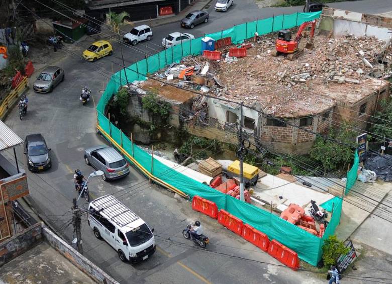 Así avanzan las obras en la zona límite entre Itagüí y Medellín. FOTO: Manuel Saldarriaga 
